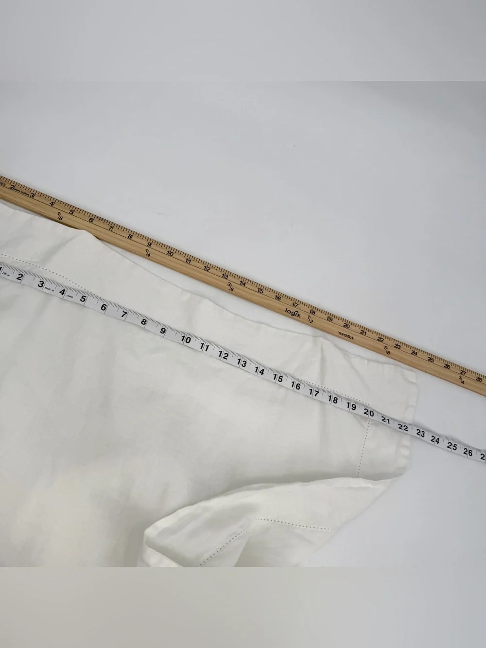 Fieldcrest Pillow Sham King Ivory White Linen Single (1) Pillow Cover Cottage